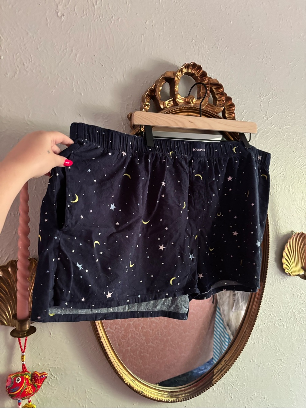 Women's Navy Star & Moon Print Pajama Shorts